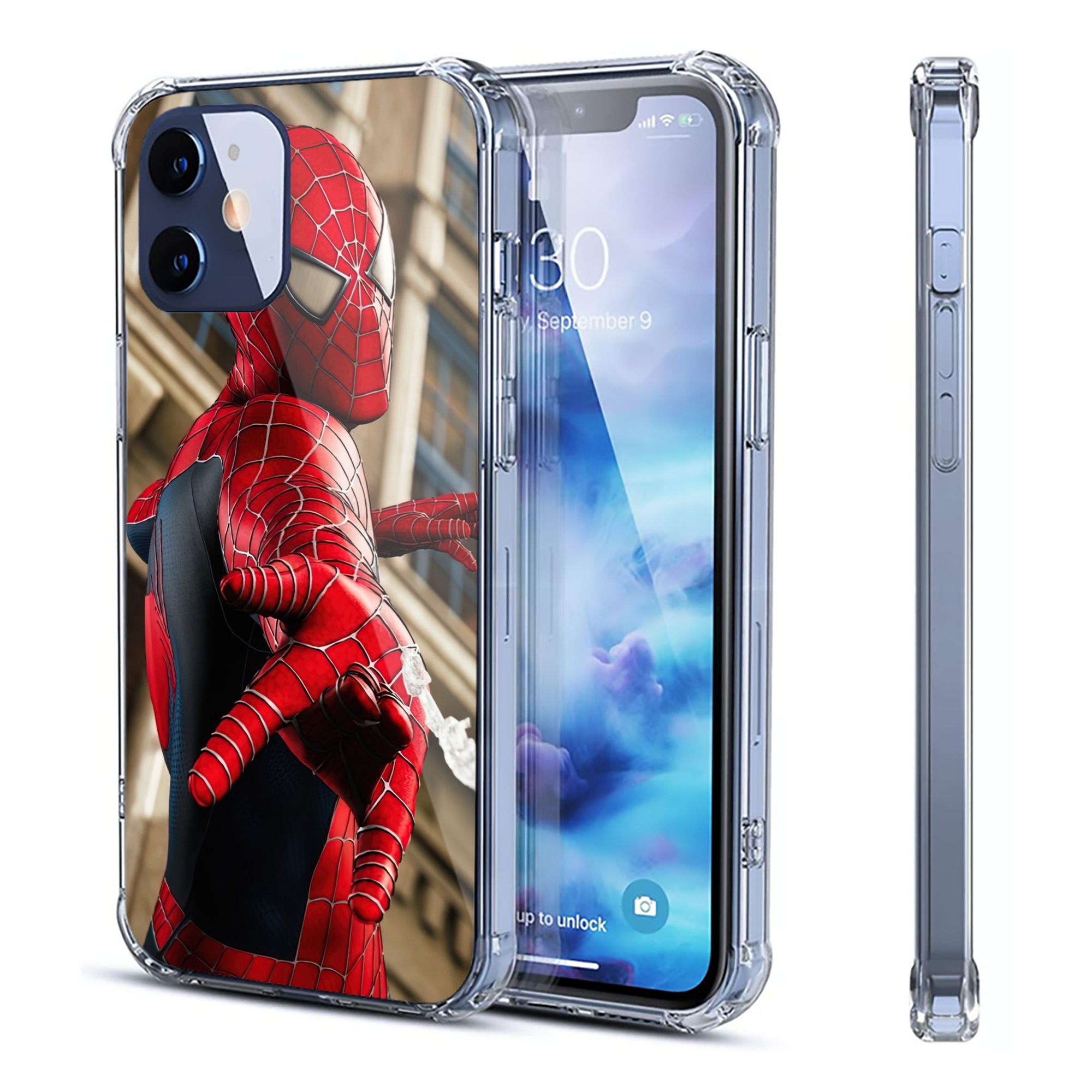 （画像用） Spider Man スパイダーマン 【iPhone 12シリーズ対応】透明スマホケース（クリアソフトケース）